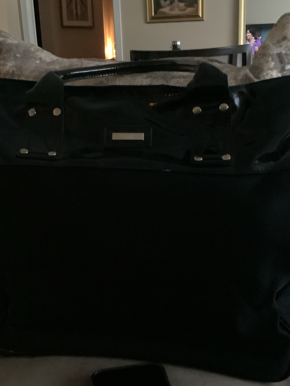 Black Women's Tote Bag with Subtle Hardware